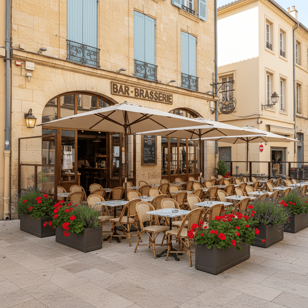 Bar-brasserie 50m² à Montpellier : terrasse - licence IV