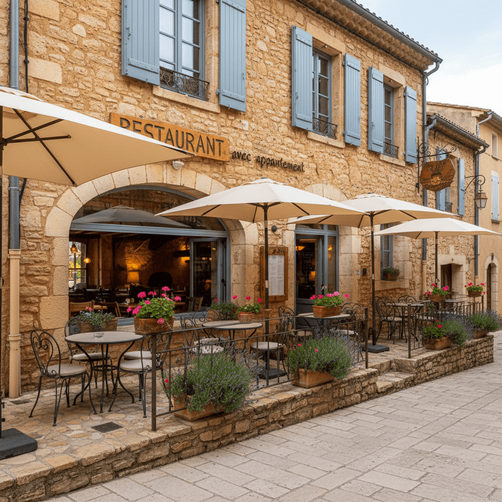 Restaurant à Moustiers-Sainte-Marie : terrasse - licence IV - Image 1