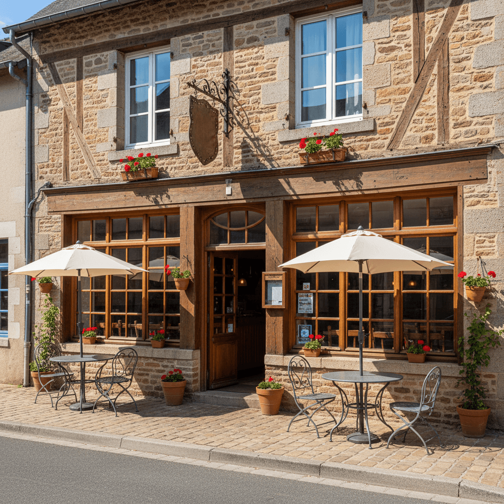 Restaurant à Le Mesnil-Rouxelin : terrasse - licence IV - Image 1