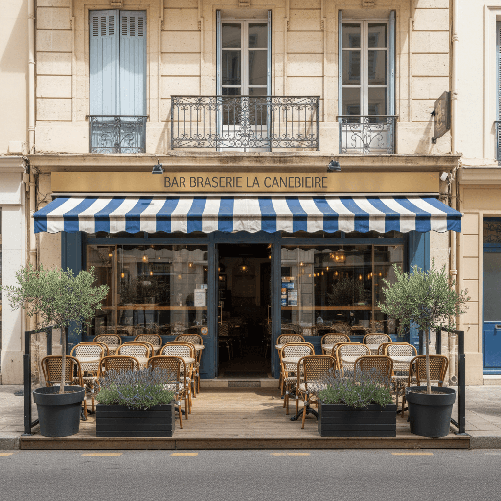 Bar-brasserie à Marseille : terrasse - licence IV