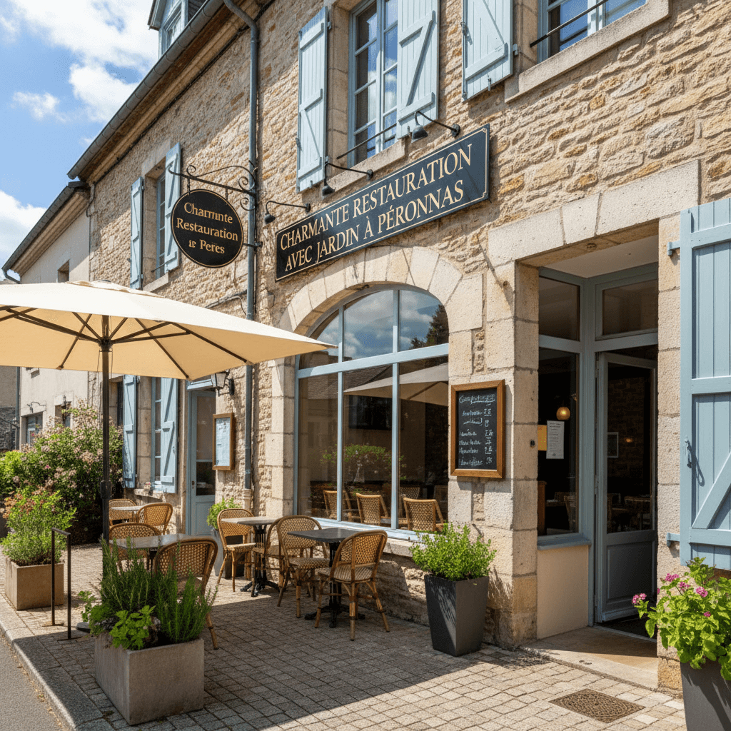 Restaurant à Péronnas : terrasse - extraction - Image 1