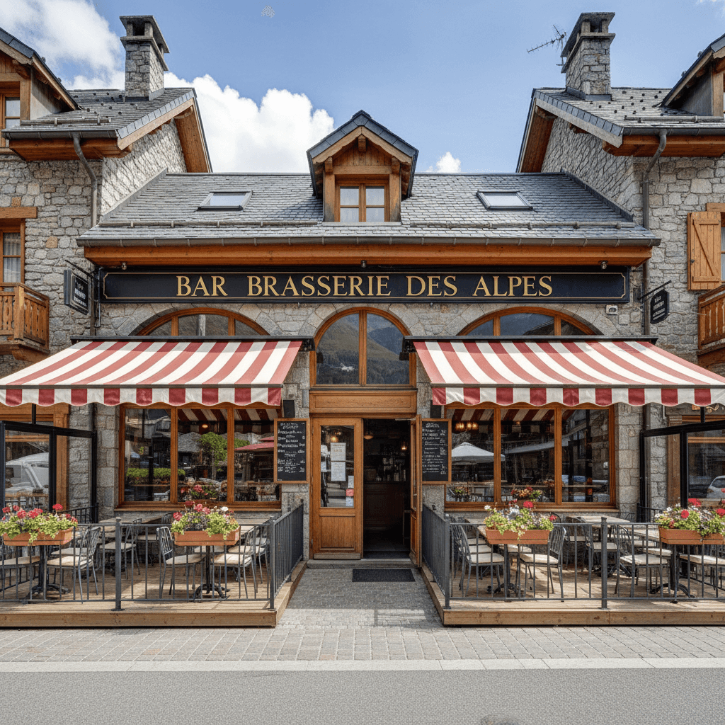 Bar-brasserie à Huez : terrasse - licence IV - Image 1