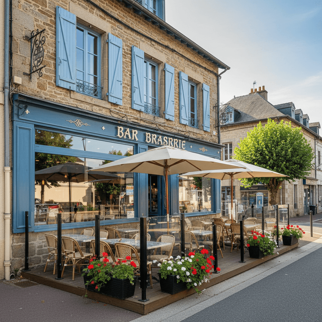 Bar-brasserie 340m² à Mauriac : terrasse - licence IV