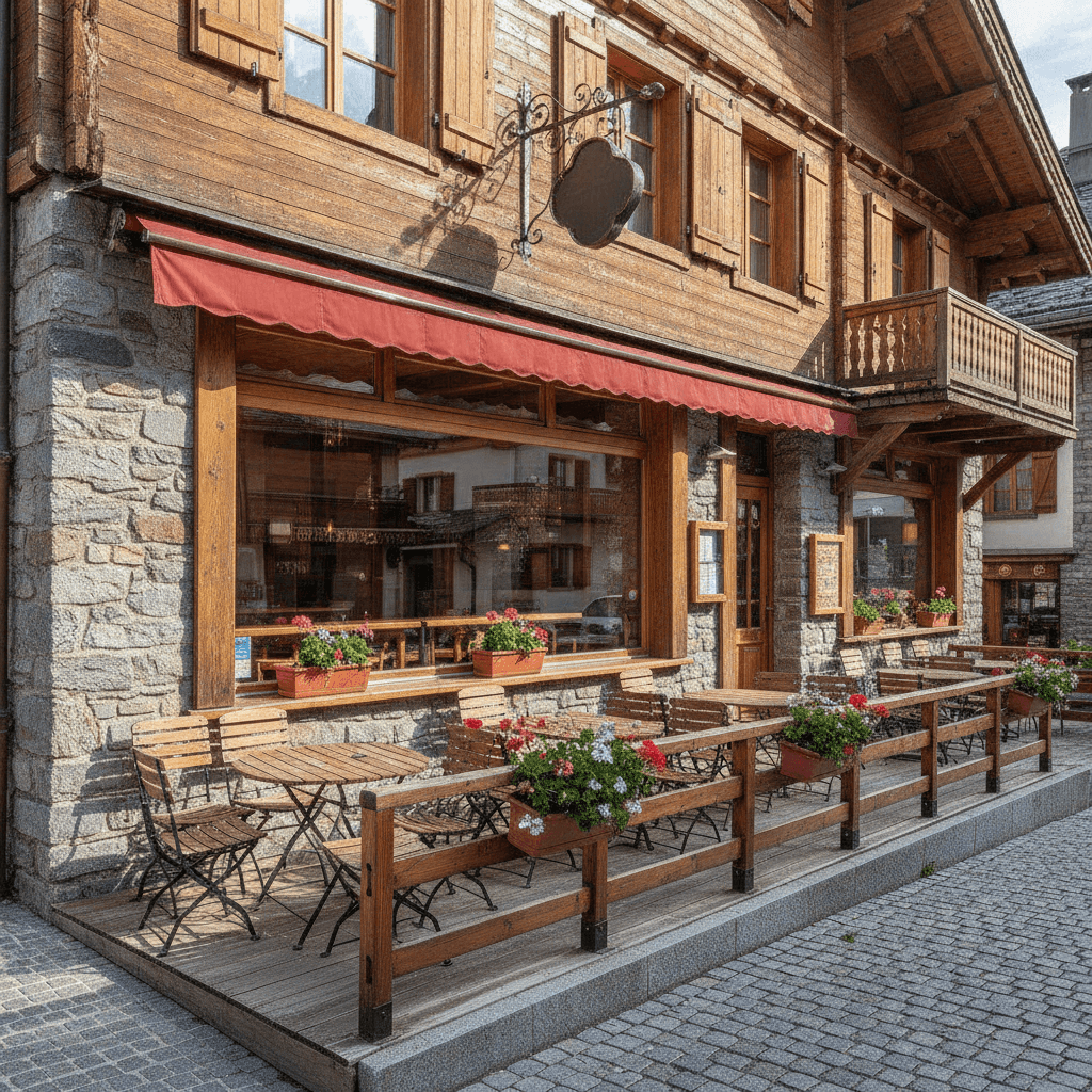 Restaurant à Saint-Gervais-Les-Bains : terrasse - licence IV - Image 1