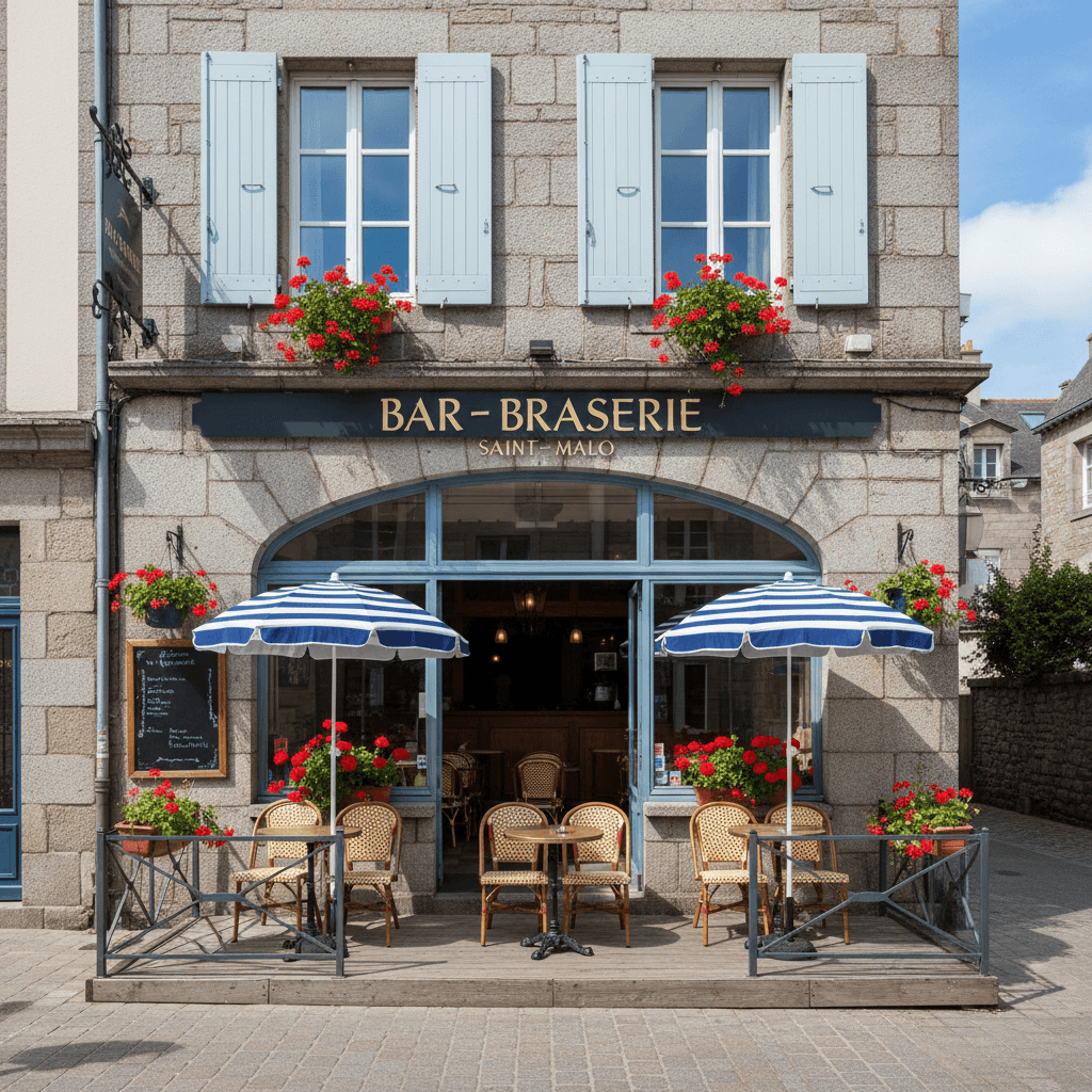 Bar-brasserie 190m² à Saint-Malo : terrasse - licence IV - Image 1