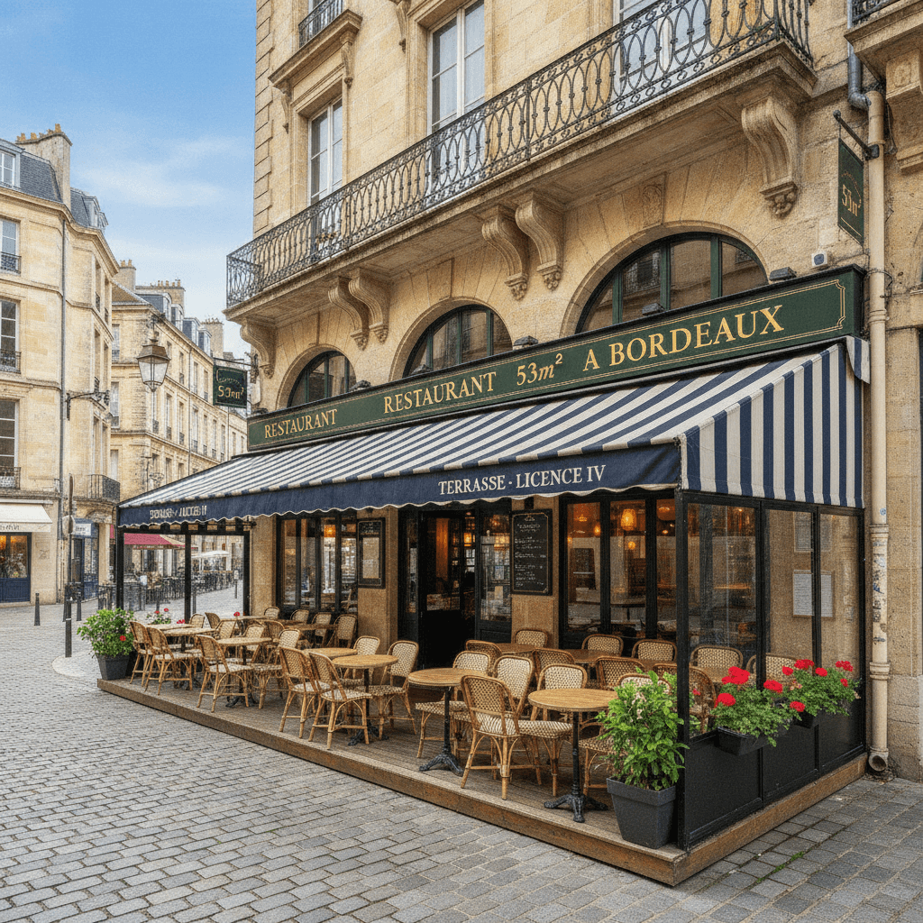Restaurant 53m² à Bordeaux : terrasse - licence IV