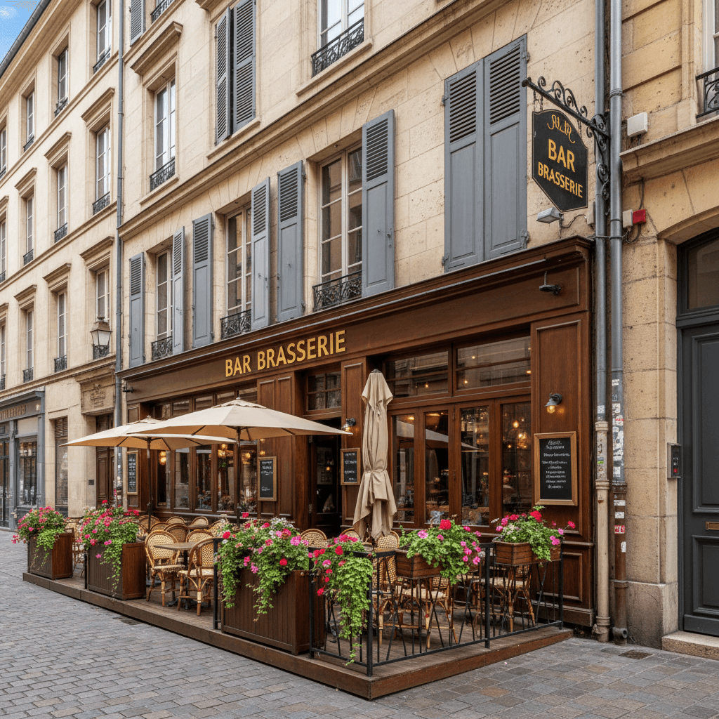 Bar-brasserie 215m² à Lyon : terrasse - licence IV