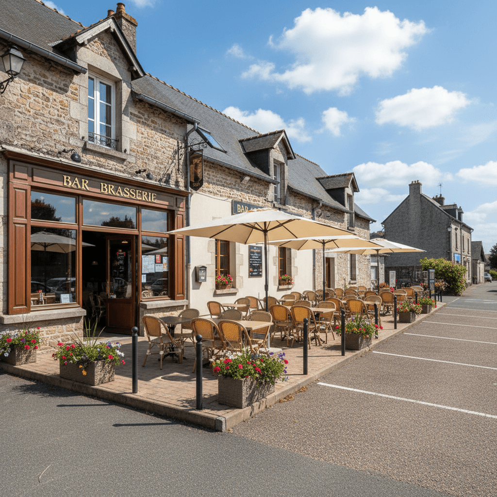 Bar-brasserie à Saint-Georges-Montcocq : terrasse - licence IV - Image 1