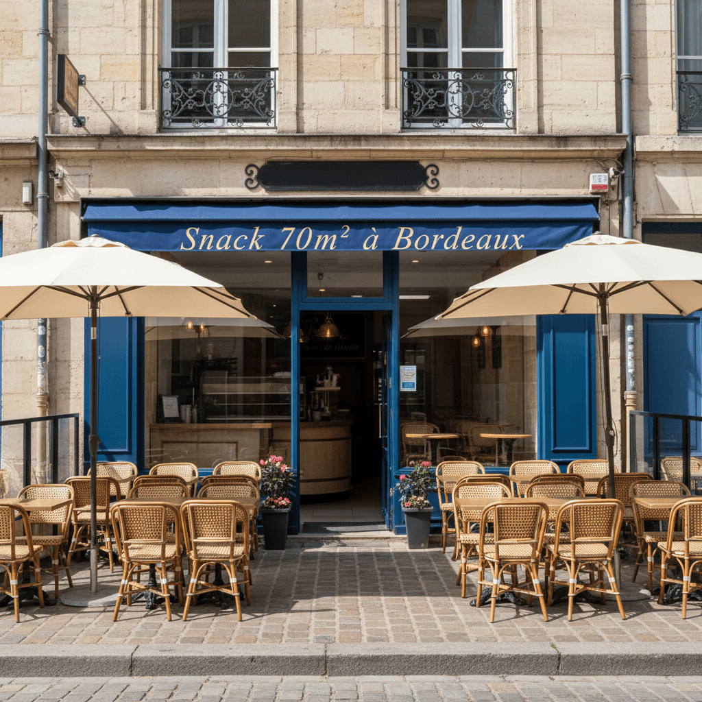 Snack 70m² à Bordeaux : terrasse - licence IV