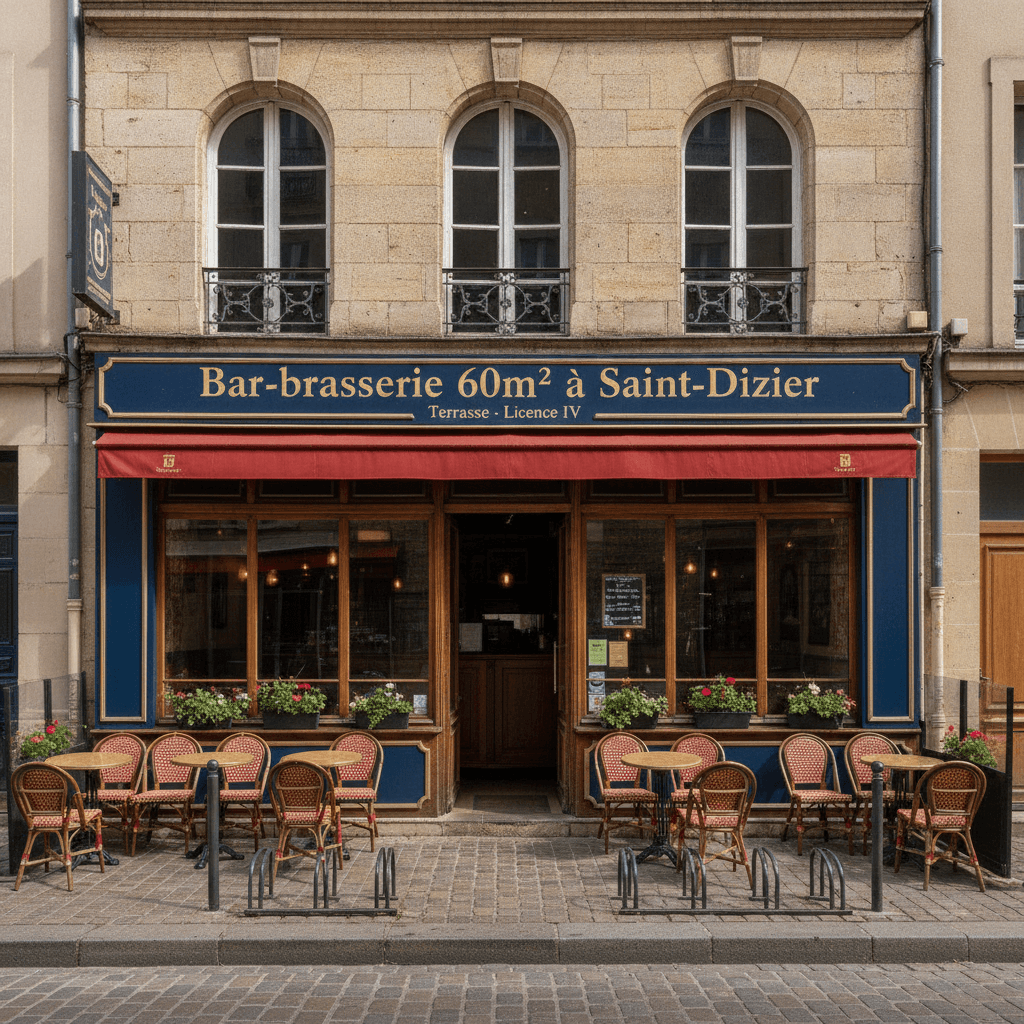 Bar-brasserie 60m² à Saint-Dizier : terrasse - licence IV - Image 1