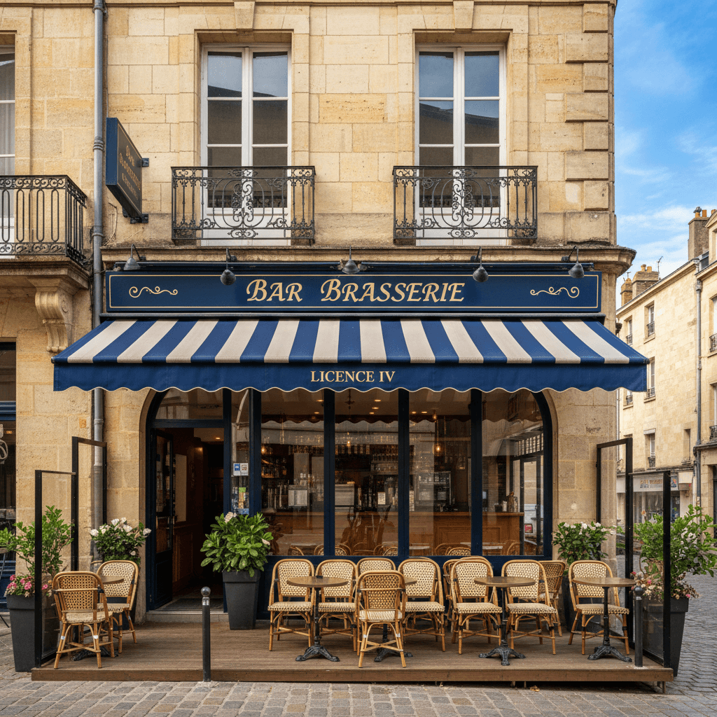 Bar-brasserie 50m² à Bordeaux : terrasse - licence IV