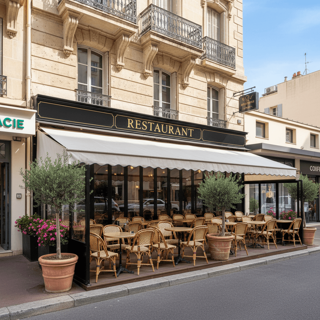 Restaurant 65m² à Cannes : terrasse - extraction - Image 1