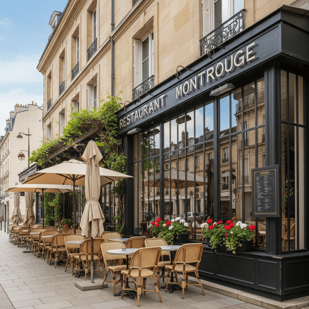 Restaurant 100 couverts à Montrouge : terrasse - extraction - Image 1