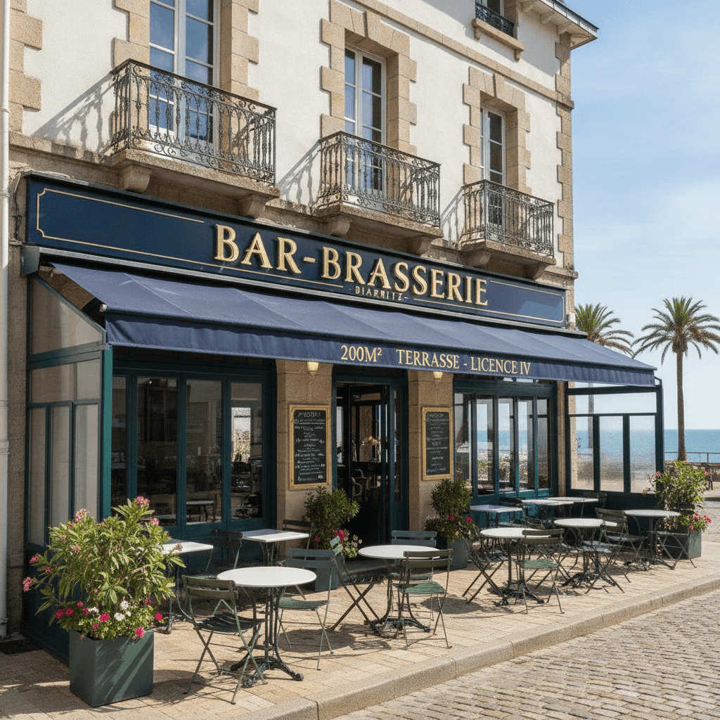 Bar-brasserie 200m² à Biarritz : terrasse - licence IV - Image 1
