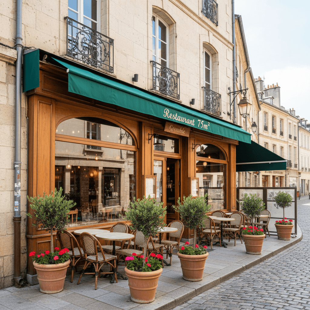 Restaurant 75m² à Grenoble : terrasse - licence IV
