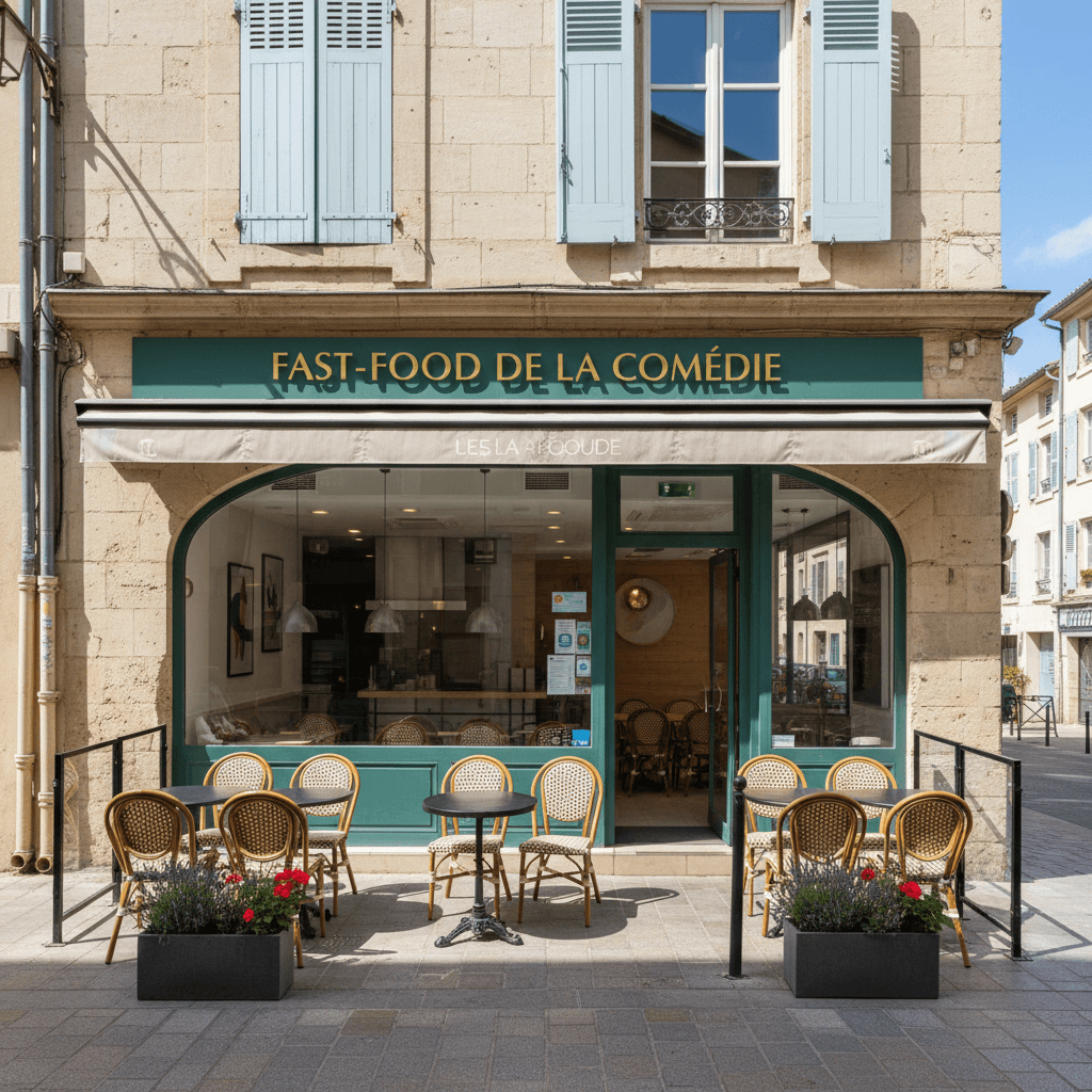 Fast-food 75m² à Montpellier : terrasse