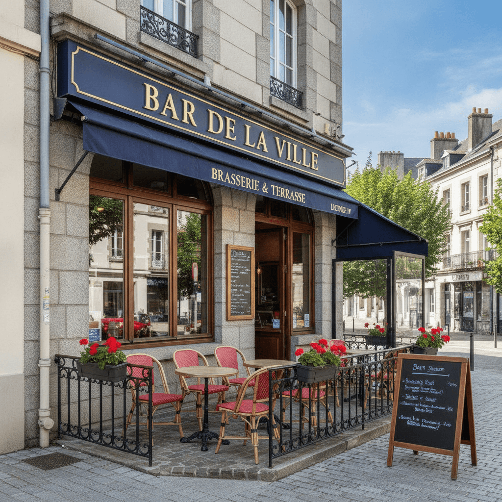 Bar-brasserie à Saint-Brieuc : terrasse - licence IV - Image 1