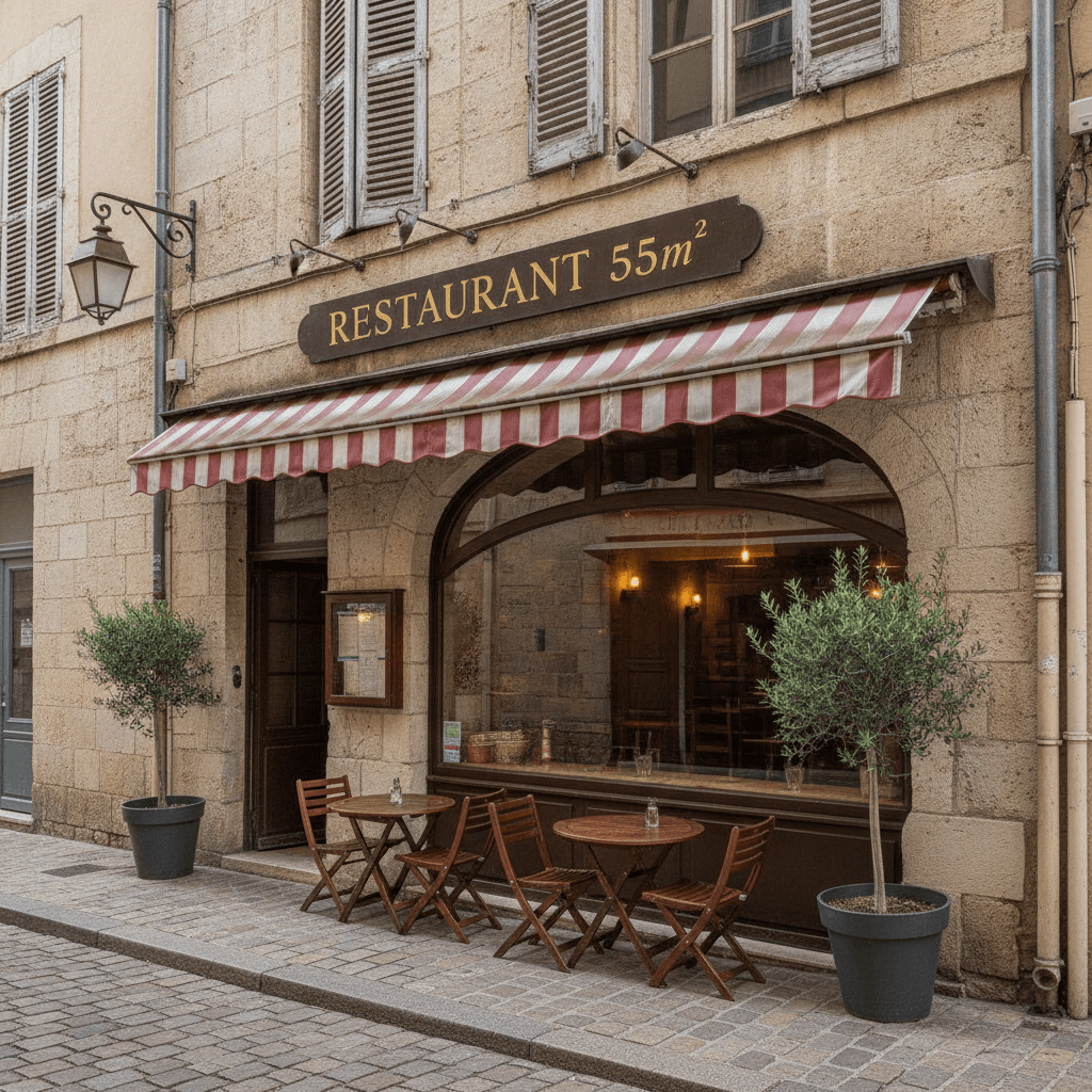 Restaurant 55m² à Montpellier : terrasse - extraction