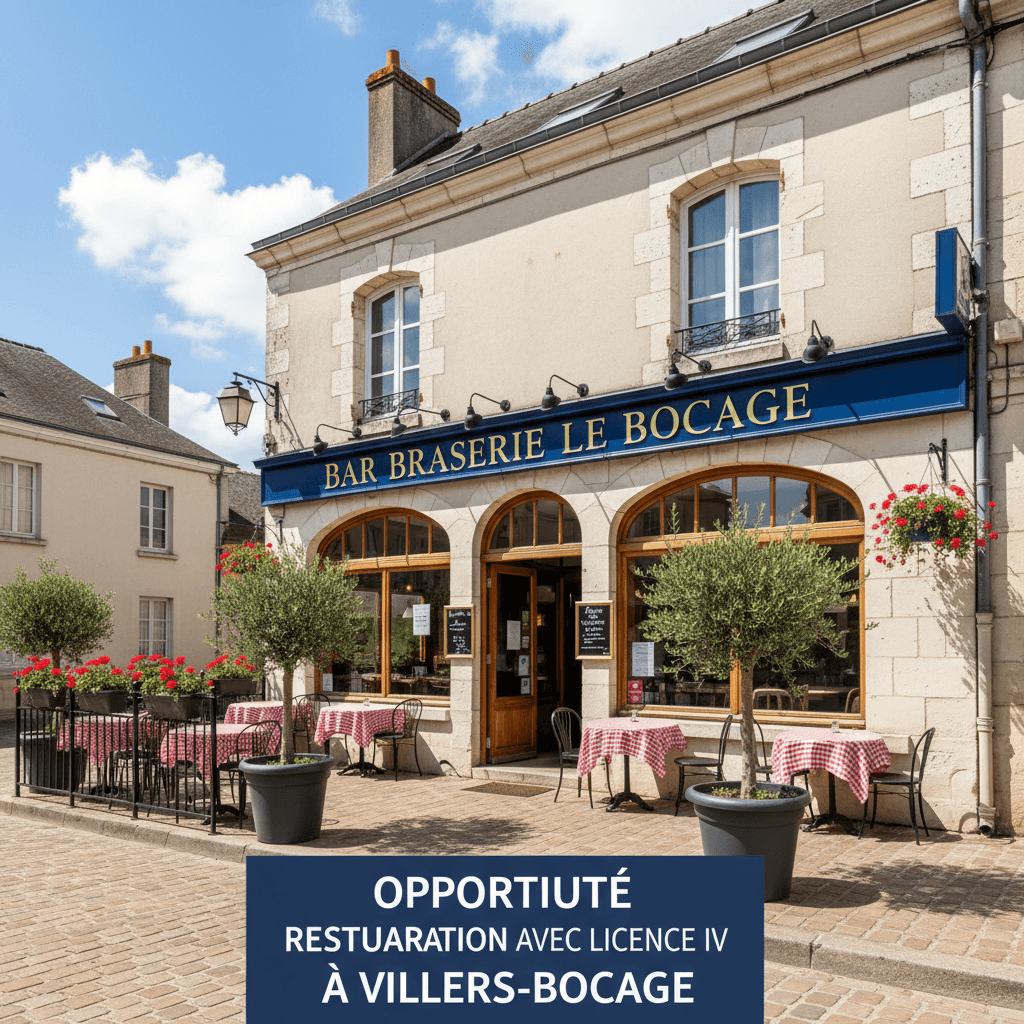Bar-brasserie à Villers-Bocage : terrasse - licence IV - Image 1