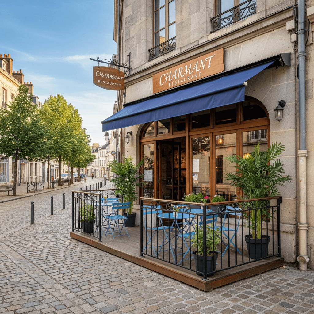 Restaurant 45m² à Angers : terrasse - extraction