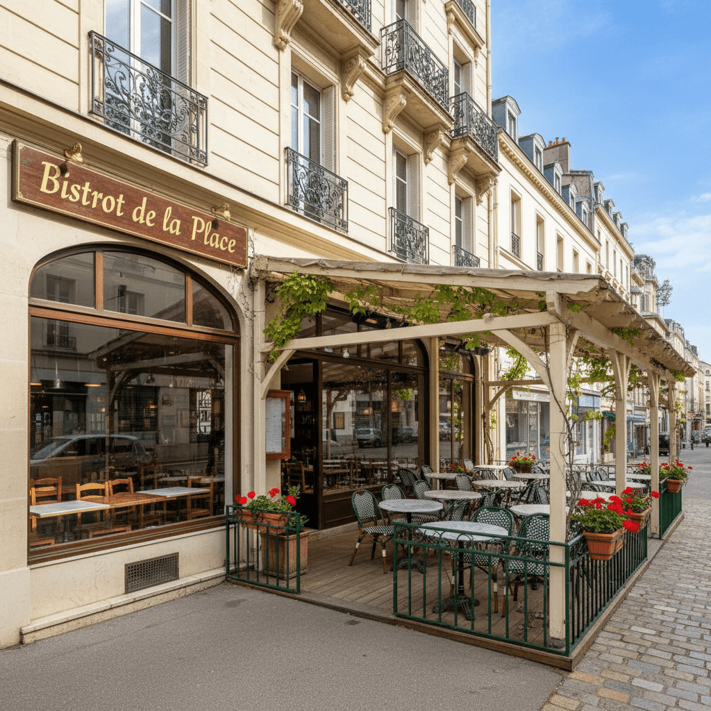 Restaurant 40 couverts à Villeurbanne : terrasse - extraction - Image 1