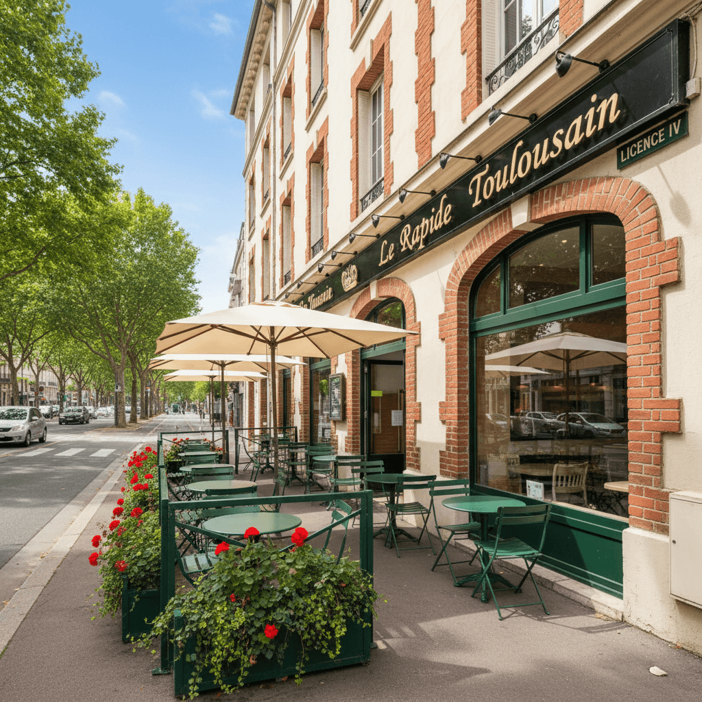 Fast-food à Toulouse : terrasse - licence IV
