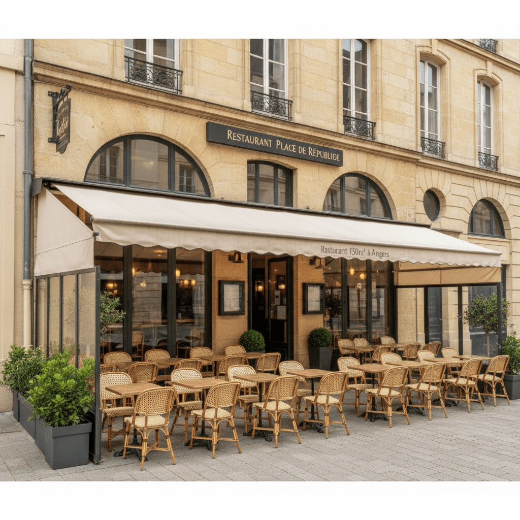 Restaurant 150m² à Angers : terrasse - extraction