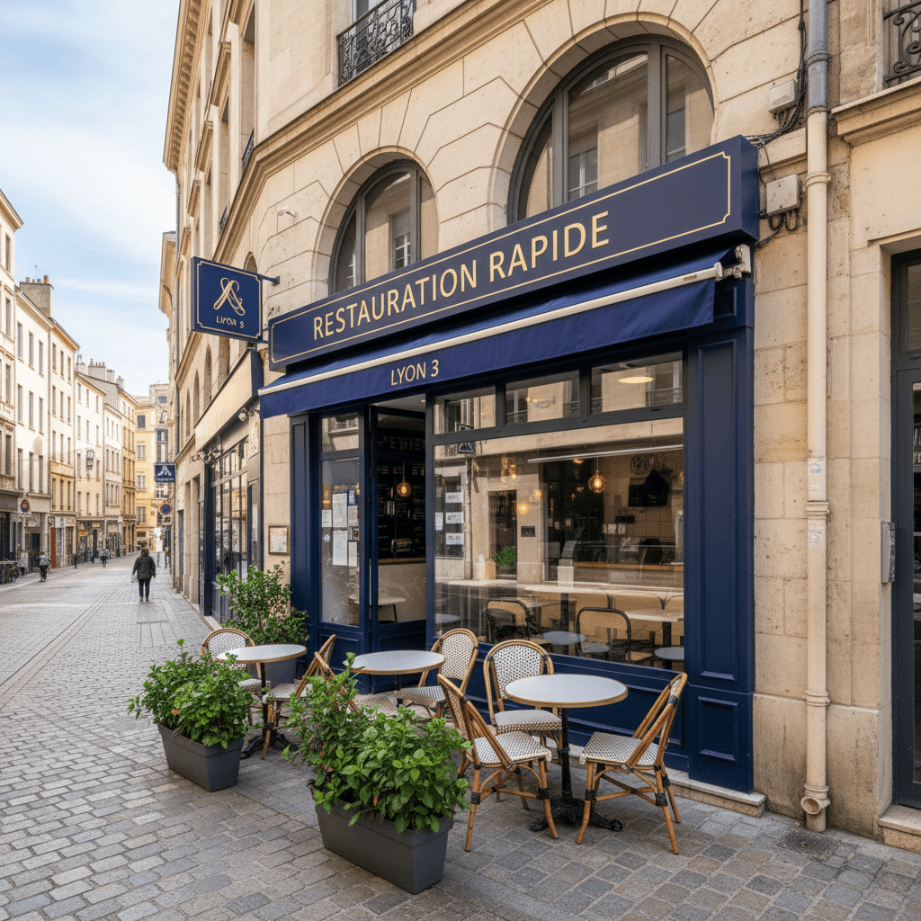Fast-food 50m² à Lyon : terrasse - Image 1