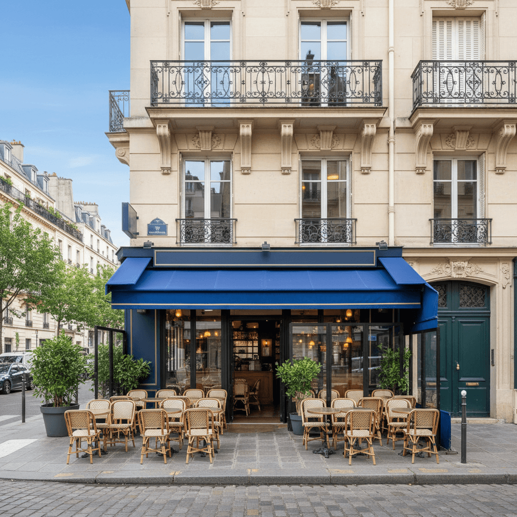 Restaurant 25 couverts à Paris : terrasse - licence IV