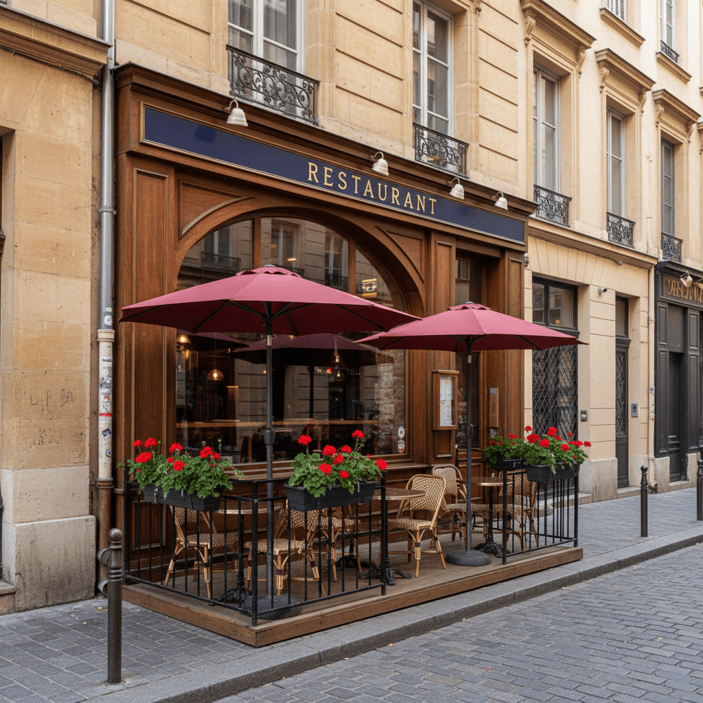 Restaurant 140m² à Lyon : terrasse - extraction