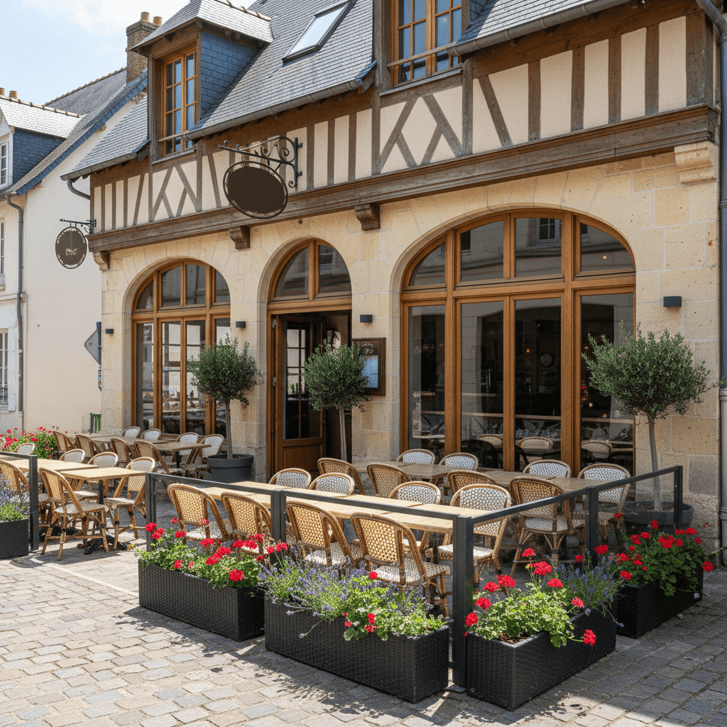 Restaurant à Pont-L'Évêque : terrasse - licence IV - Image 1