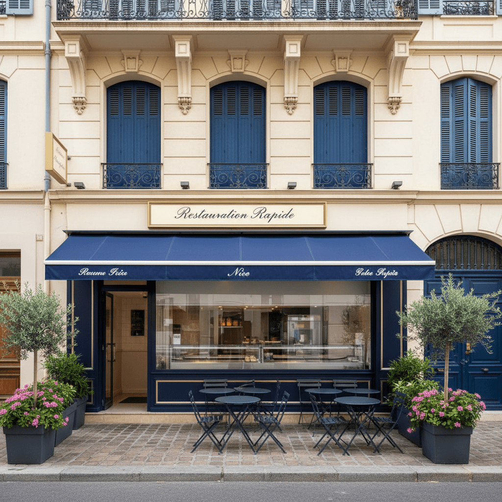 Fast-food 90m² à Nice : terrasse - licence IV