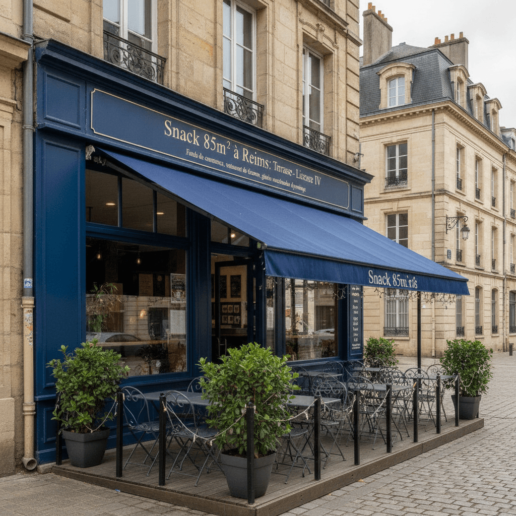 Snack 85m² à Reims : terrasse - licence IV