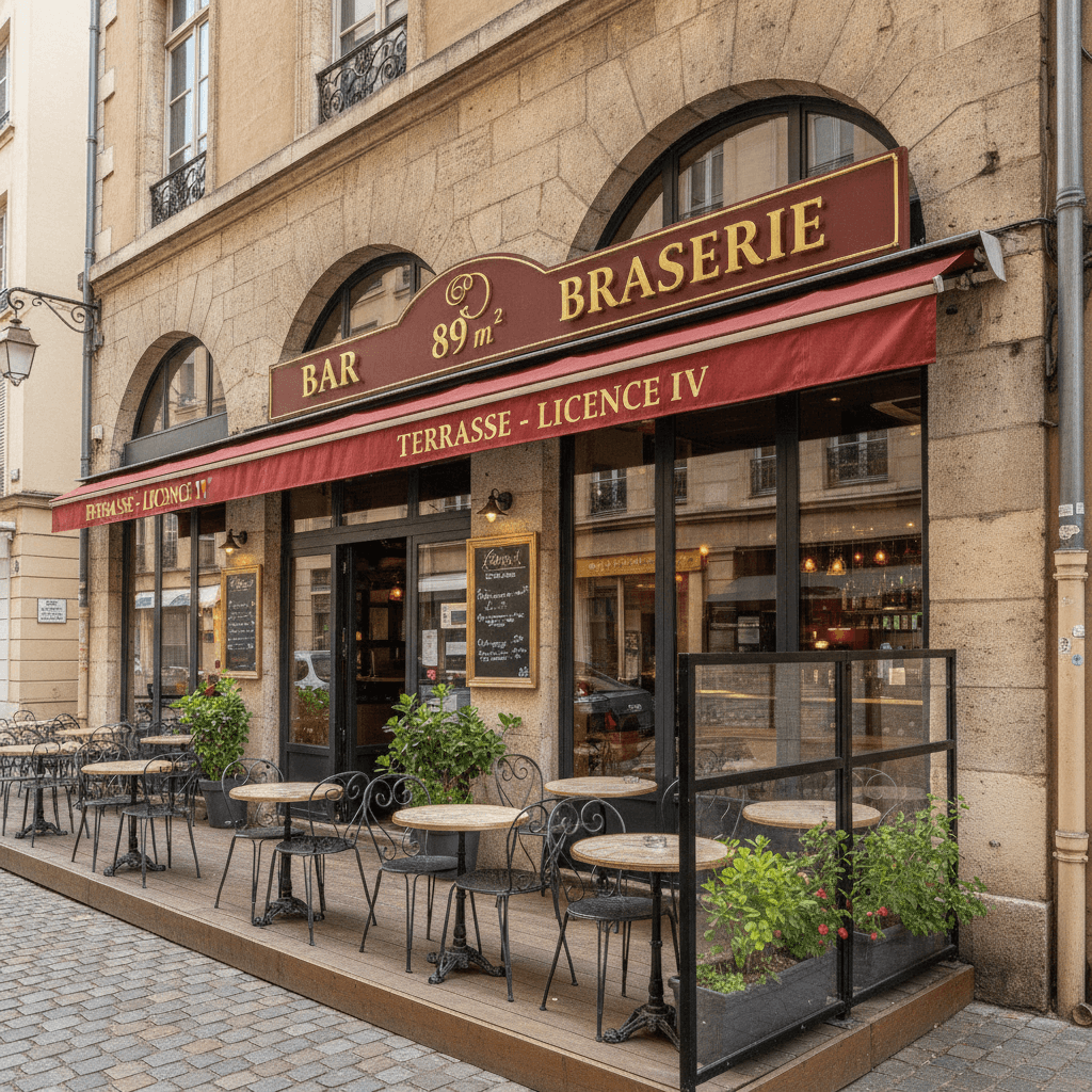 Bar-brasserie 89m² à Lyon : terrasse - licence IV