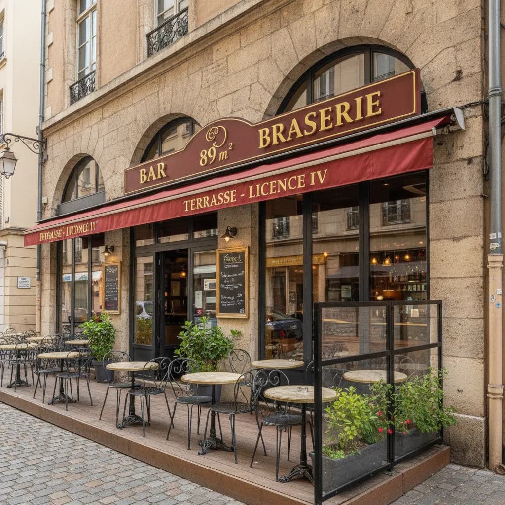 Bar-brasserie 89m² à Lyon : terrasse - licence IV - Image 1