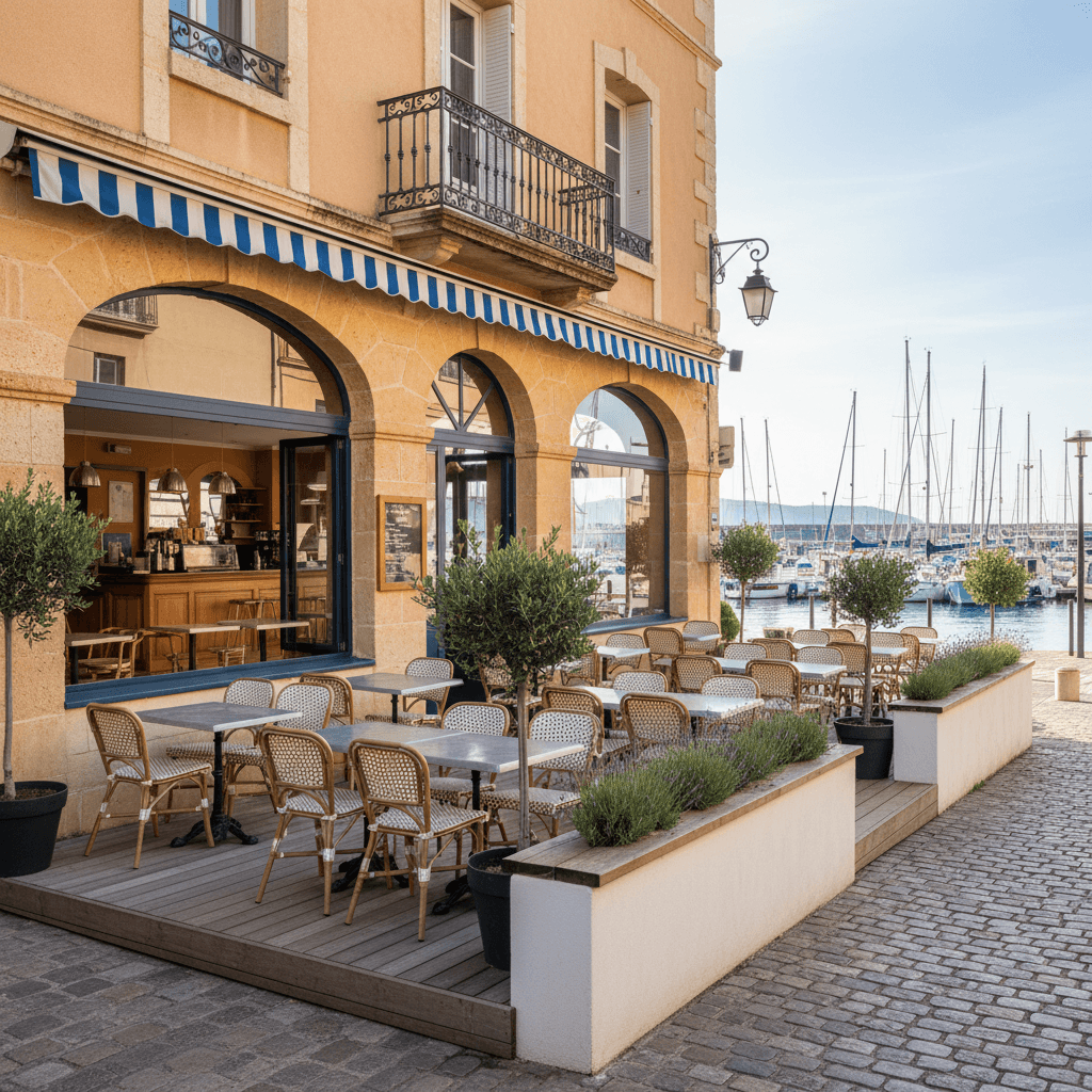 Restaurant à Six-Fours-Les-Plages : terrasse - extraction - Image 1