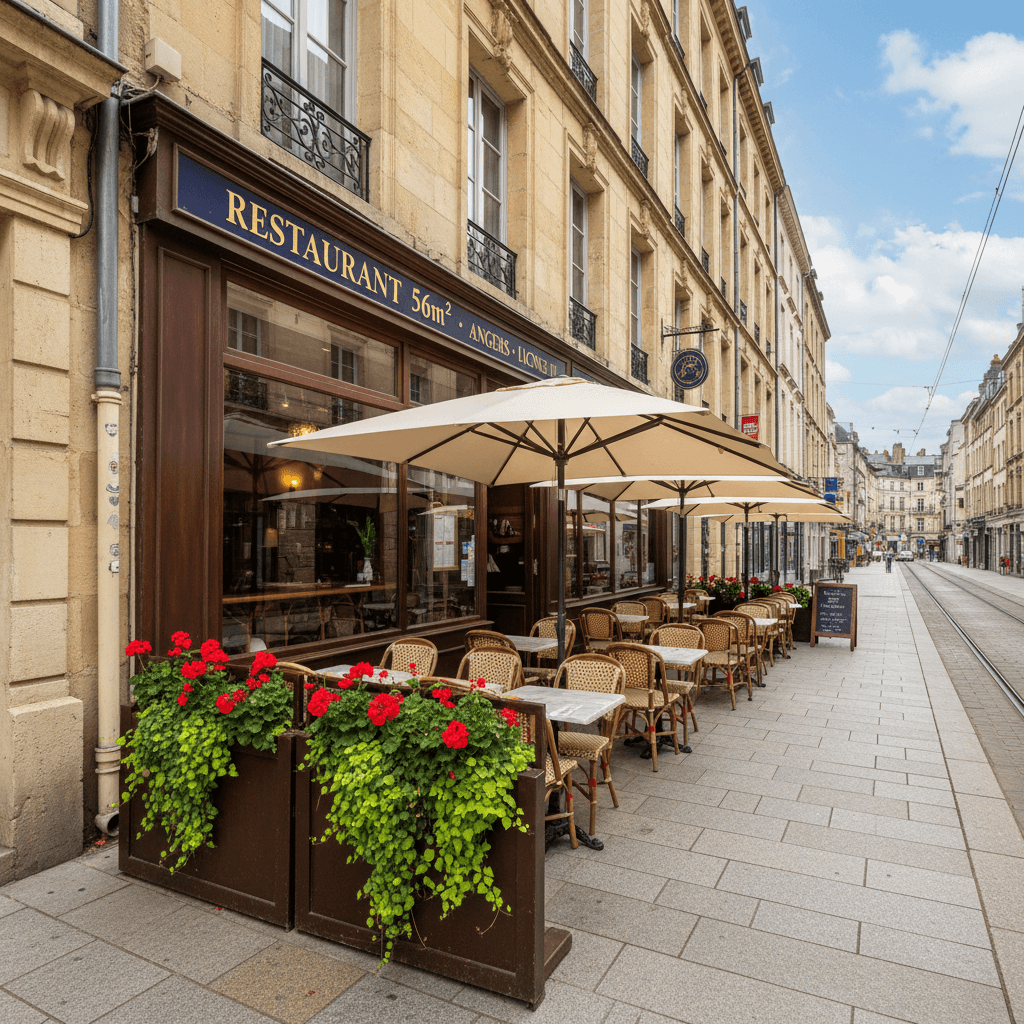 Restaurant 56m² à Angers : terrasse - licence IV