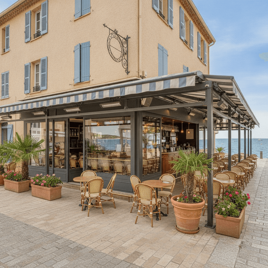 Bar-brasserie 180m² à Le Lavandou : terrasse - licence IV - Image 1