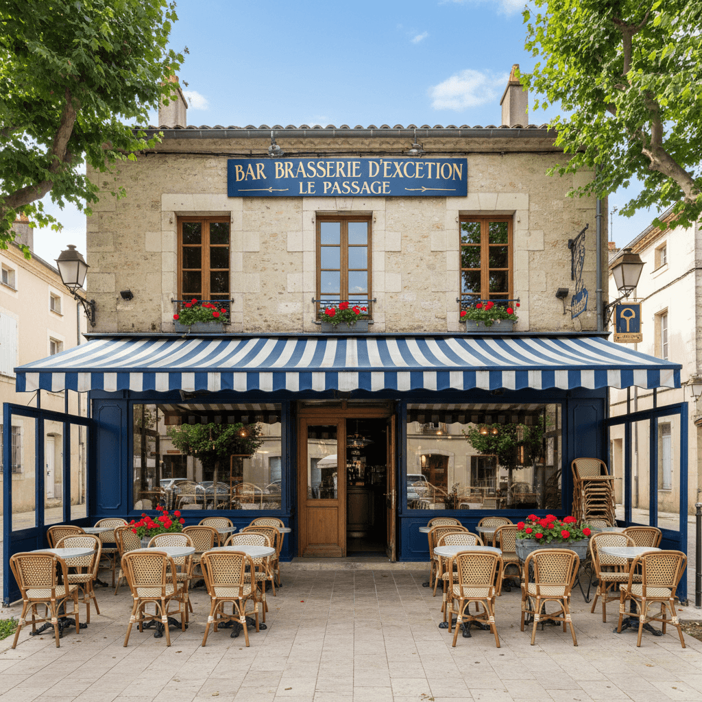 Bar-brasserie à Le Passage : terrasse - licence IV - Image 1