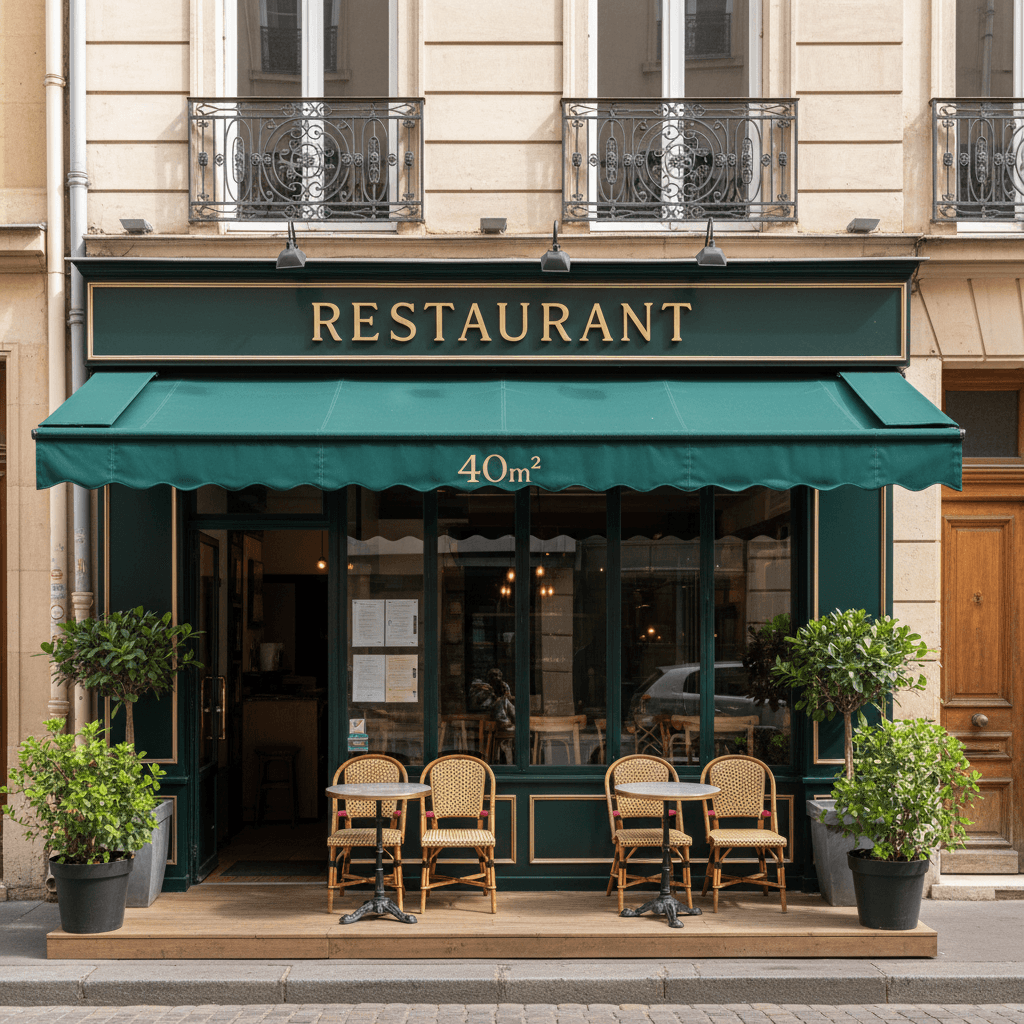 Restaurant 40m² à Lyon : terrasse - licence IV
