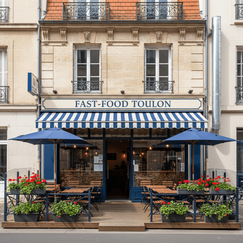 Fast-food 35m² à Toulon : terrasse - extraction