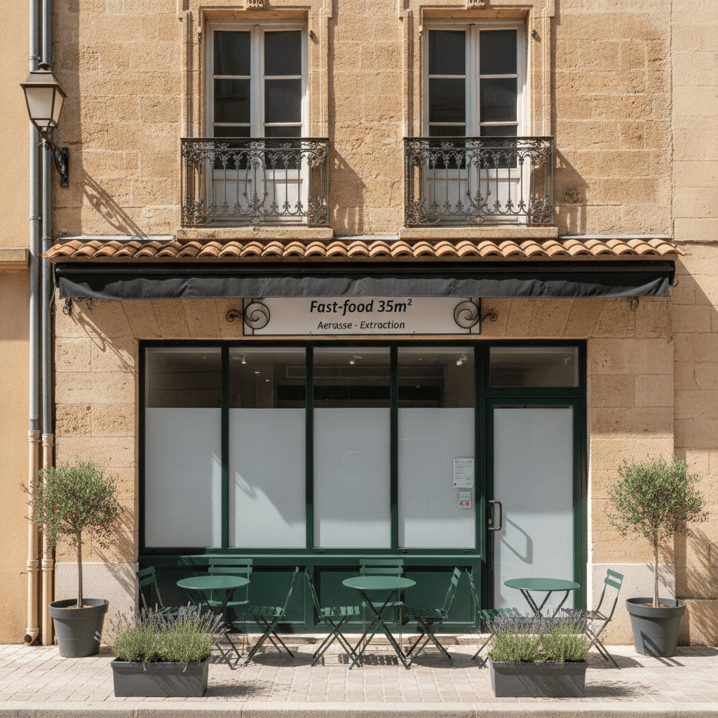 Fast-food 35m² à Aix-En-Provence : terrasse - extraction