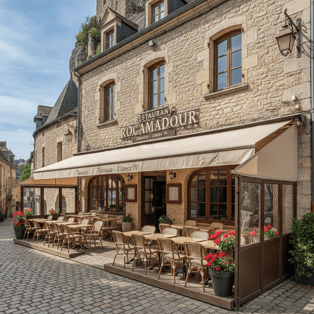 Restaurant 422m² à Rocamadour : terrasse - licence IV - Image 1