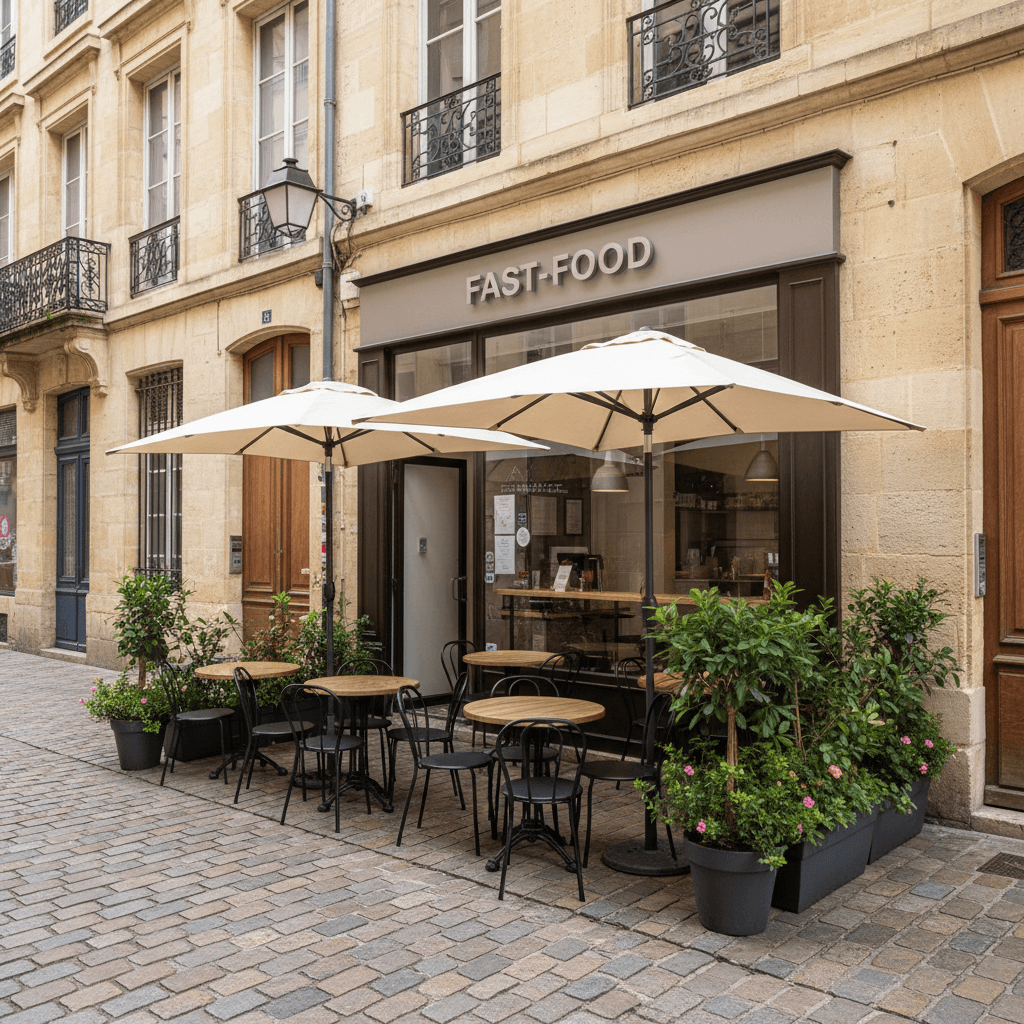 Fast-food 90m² à Bordeaux : terrasse - extraction