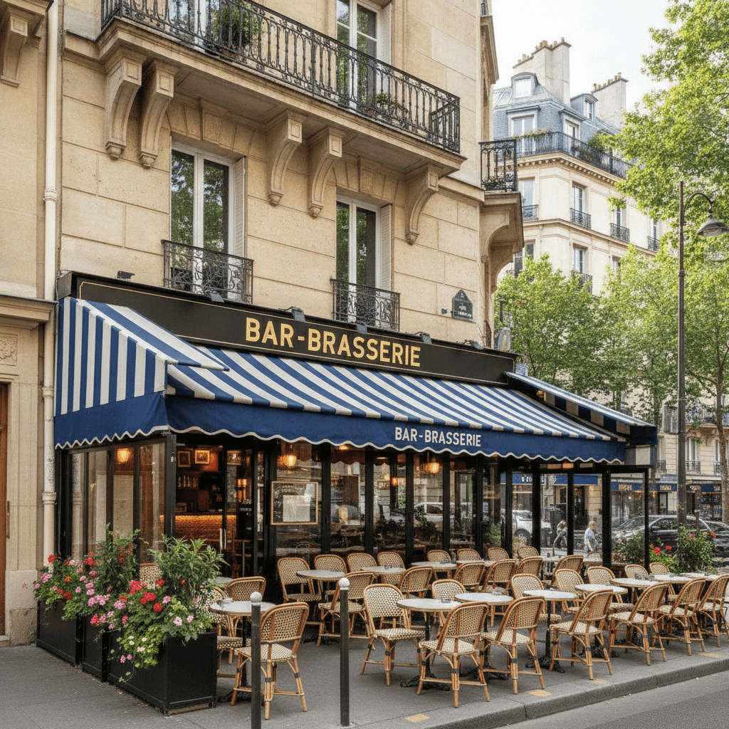 Bar-brasserie 50 couverts à Paris : terrasse - licence IV