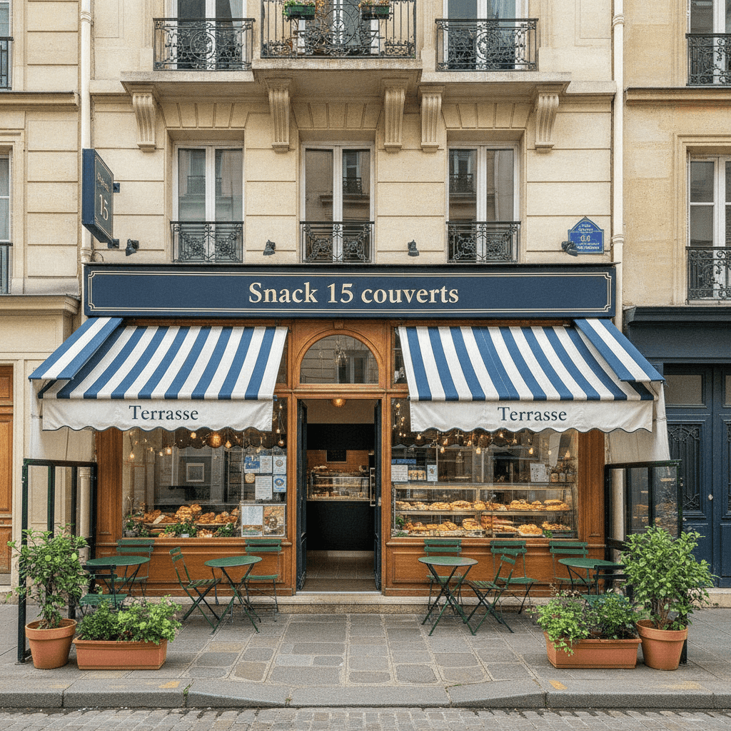 Snack 15 couverts à Paris : terrasse