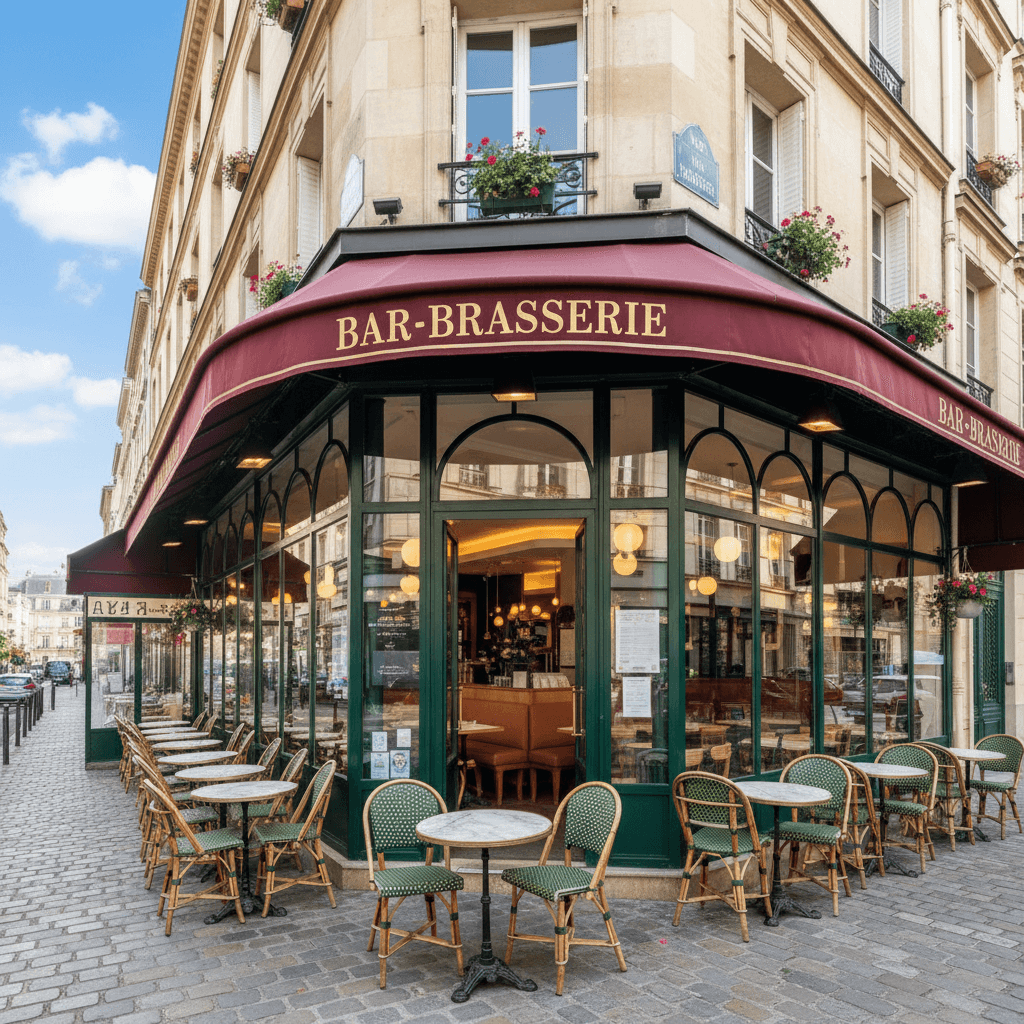 Bar-brasserie 50 couverts à Paris : terrasse - licence IV
