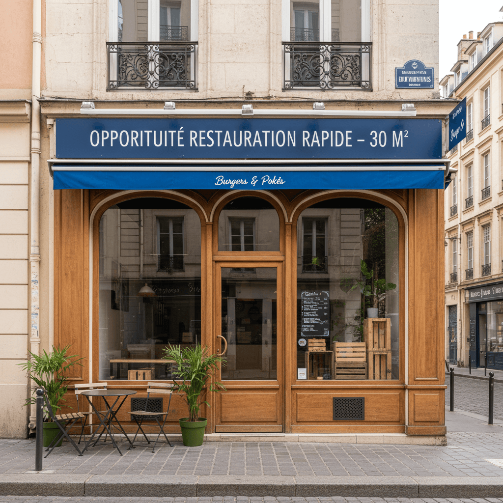 Fast-food 30m² à Lyon : terrasse - extraction