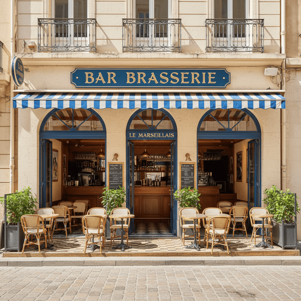 Bar-brasserie 60m² à Marseille : terrasse - licence IV