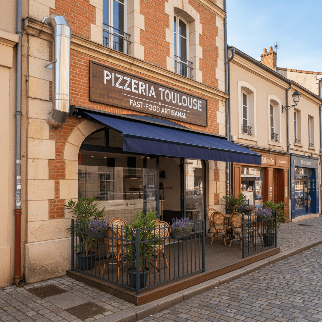Fast-food à Toulouse : terrasse - extraction